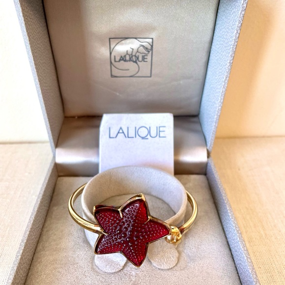 Modernist Lalique Gold Red Starfish Bracelet - Picture 3 of 5